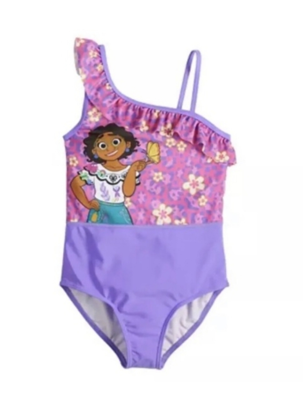 Disney's Enchanto Girls One-Piece Swimsuit SIZE 6X New with Tags & Free Goggles